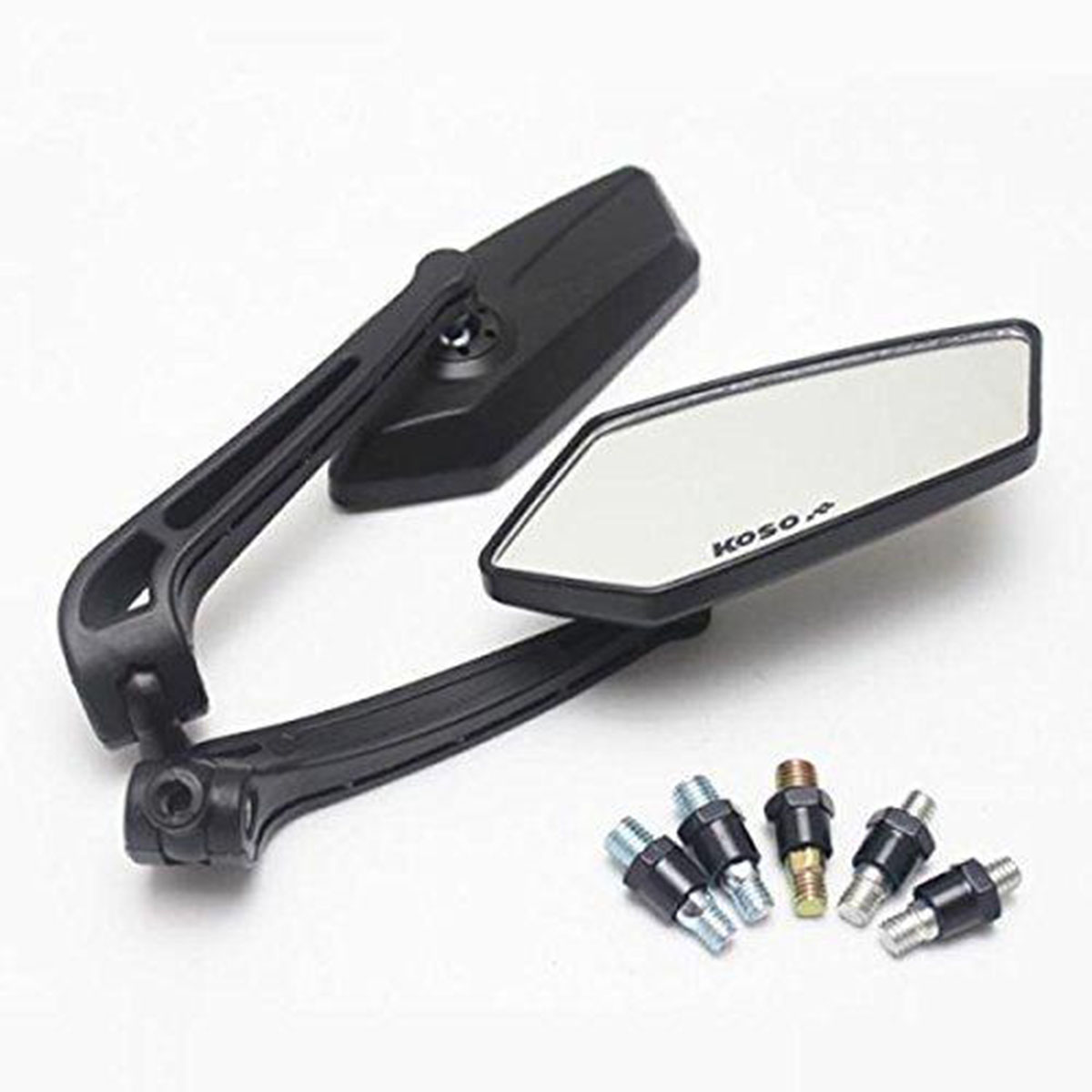 KOSO Black Looking Glass For Motorcycle, Bike Universal Model 2Pcs- Black