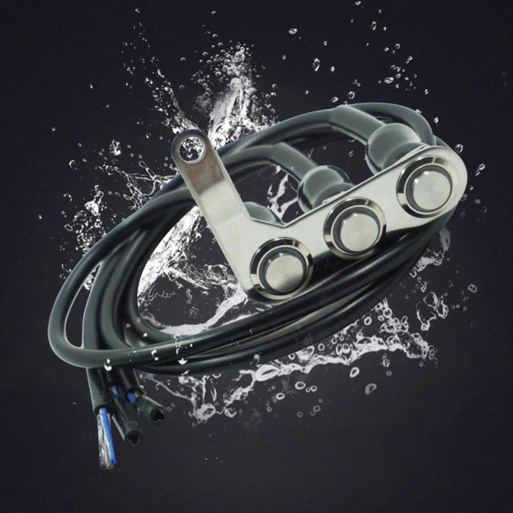 ON-OFF Push 3 Buttons For Headlight Horn Turn Signle with LED