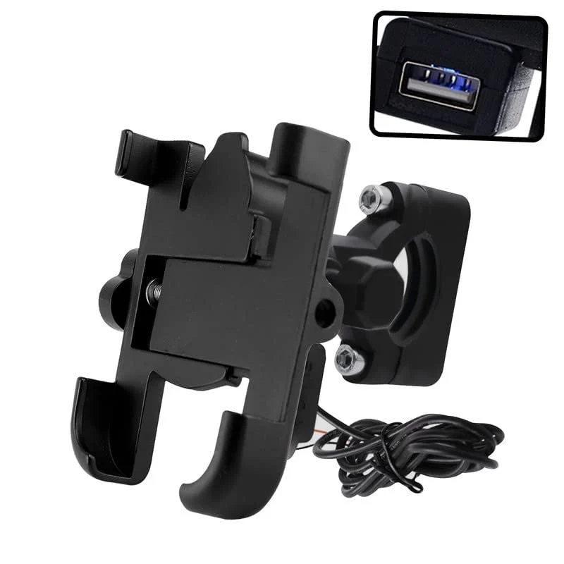 New Update Product Universal CNC Mobile Phone holder for Motorcycle, Bicycle- Black