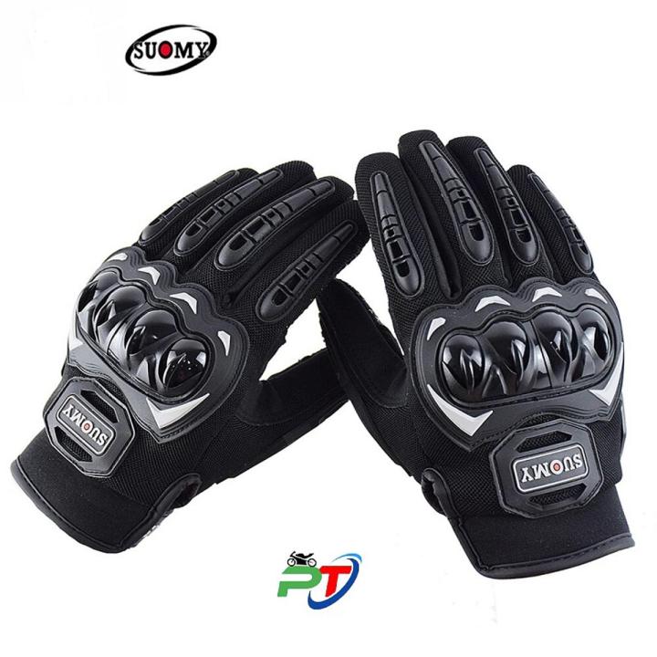 High Quality Full Finger Screen Touch SUOMY Hand Gloves For Biker. Black