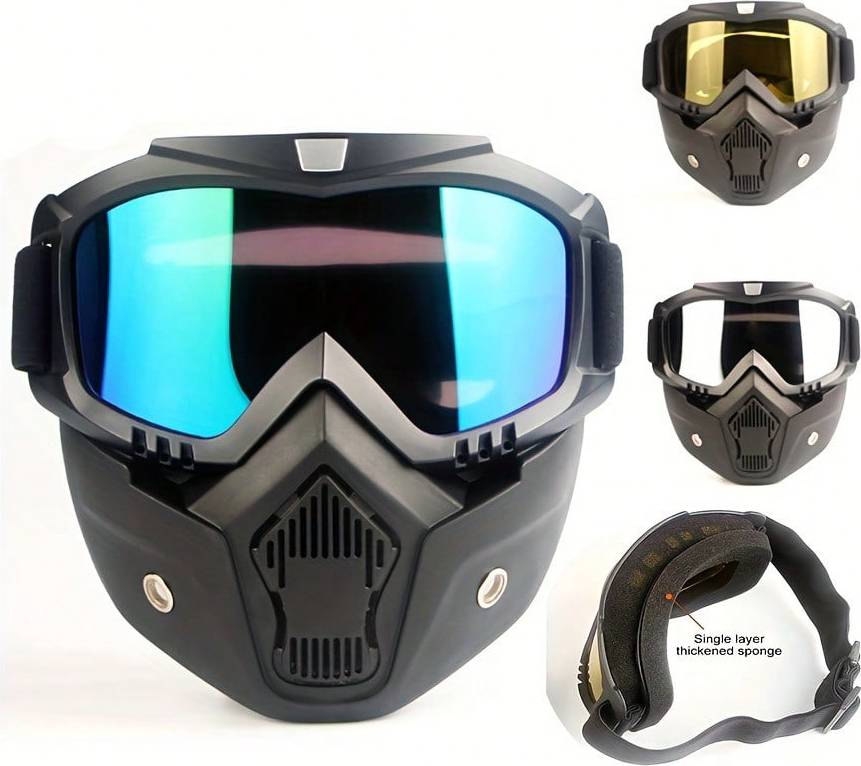 Motorcycle Rider Face Cover helmet for Biker - ( Face Mask)Yellow/ Night vision