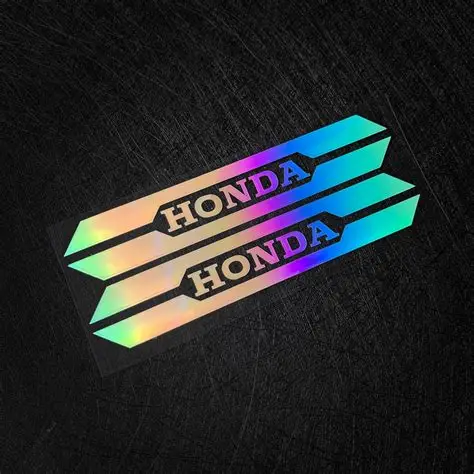 Decoration sticker for Motorcycle. Honda sticker silver color 1 pis