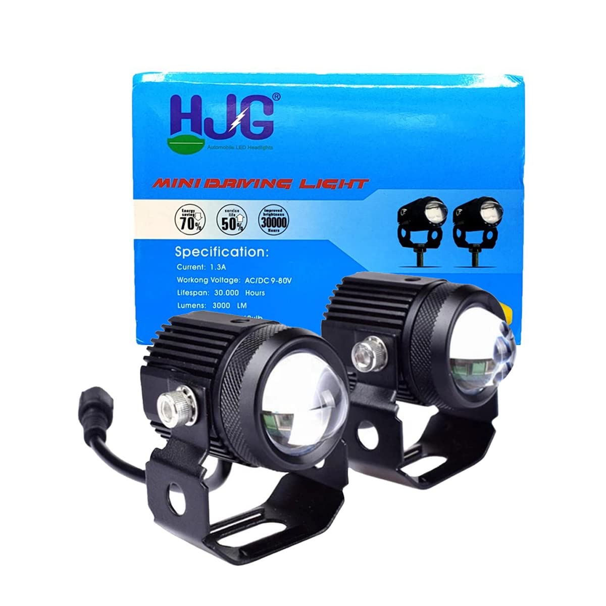HJG New Premium Quality Bike Or Car Mini Driving Fog Light Two Colour 1 Pcs