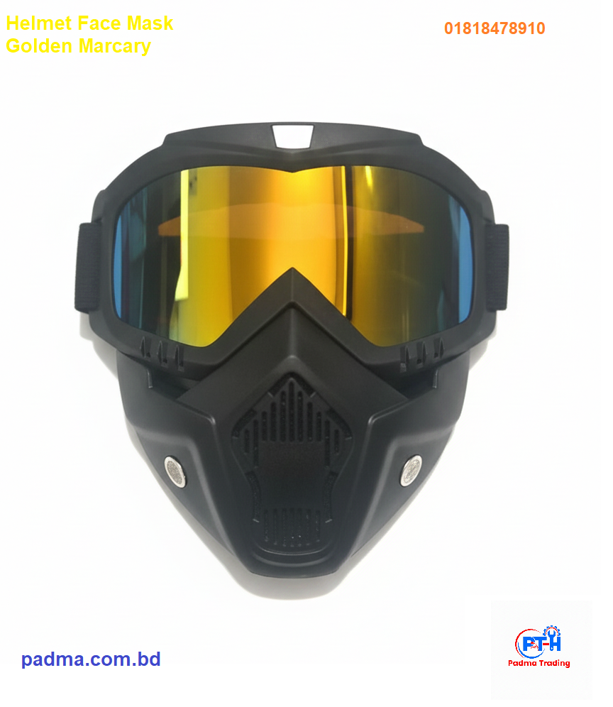 Motorcycle/Motocross Goggle Helmet Face Mask- Golden marcary