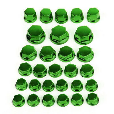 Motorcycle nut bolt-Screw cover cap / Nut Cap For motorcycle .Decoration item for Bike 30Pcs- Green