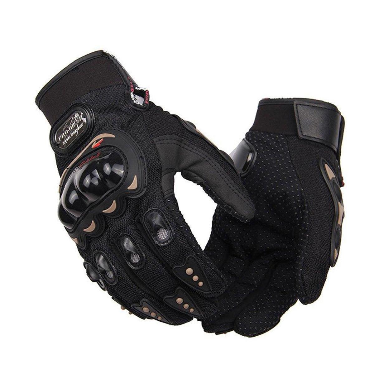 Motorcycle Hand gloves for biker or Pro-Biker Full hand Gloves screen touch. Black