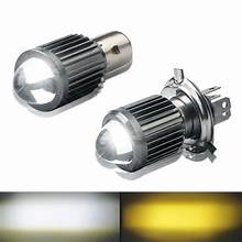 Motorcycle Mini Bi-LED Headlight Projector Lens H4 BA20D LED Headlight Bulbs 1800LM
